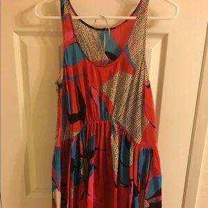 Anthropologie leifsdottir dress red multi hi/lo